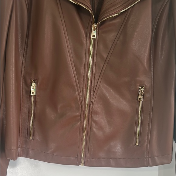 Marc New York Brown Leather Biker Jacket - Picture 14 of 16